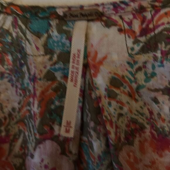 Free People  Party Playlist Wrap Blouse Cropped Long Sleeve Blouse Floral Sz M - Picture 6 of 6